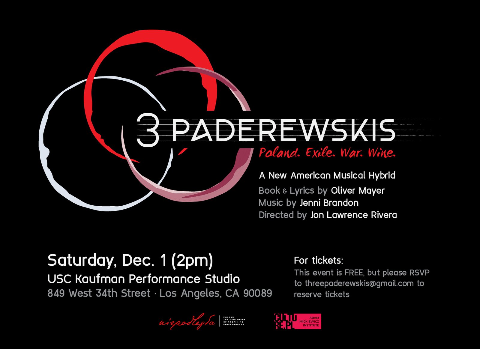 THREE PADEREWSKIS, A New American Musical Hybrid by Jenni Brandon & Oliver Mayer