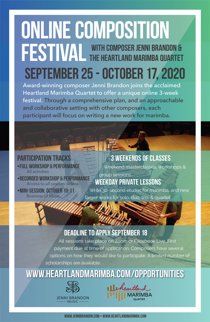 Online Composition Festival with Jenni Brandon & the Heartland Marimba Quartet
