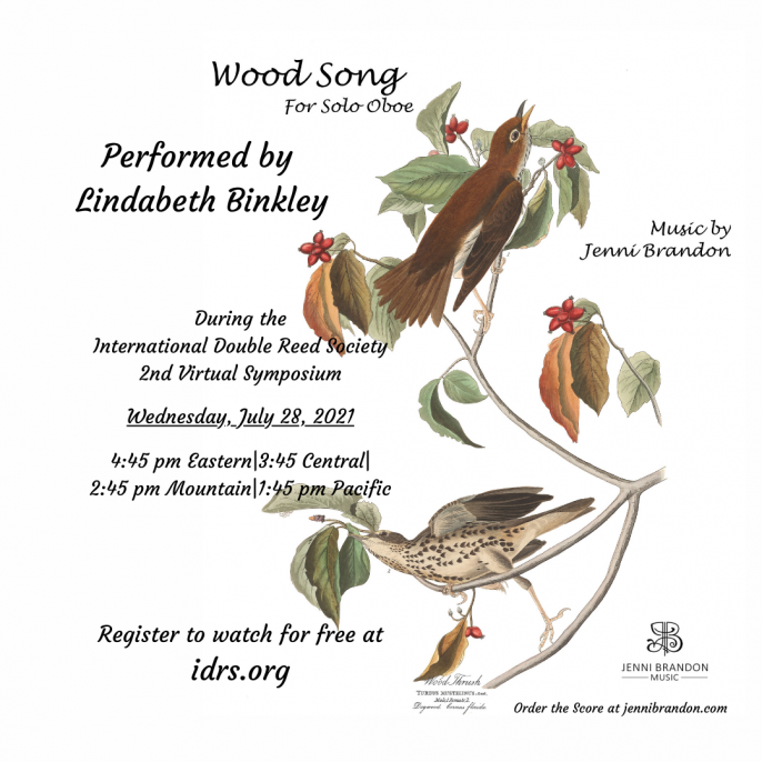 Wood Song for Solo Oboe, by Jenni Brandon, Performed by Lindabeth Binkley at IDRS 2021