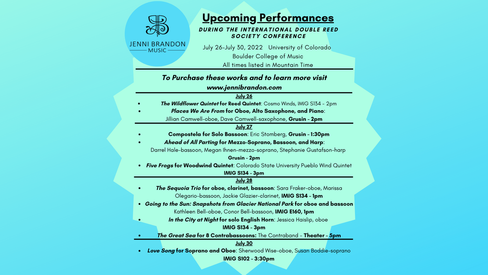 Featured Works during 2022 International Double Reed Society Conference